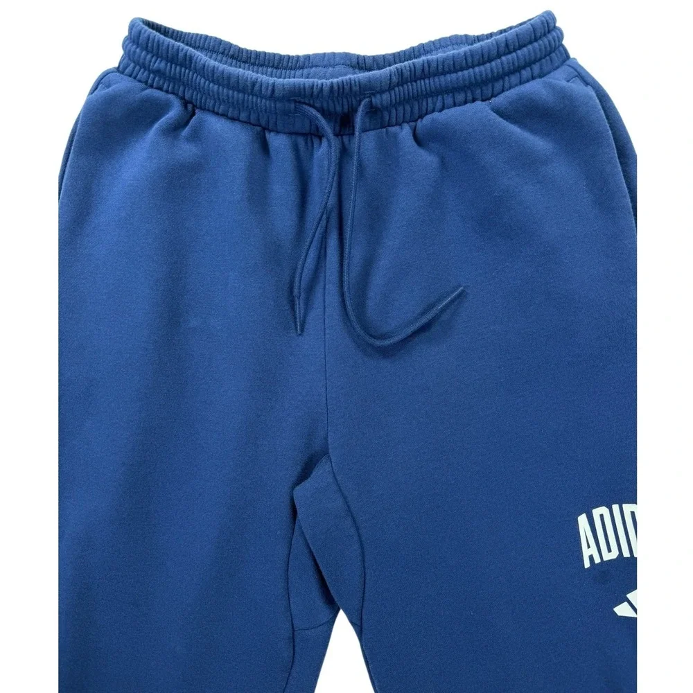 Adidas Mens Small‎ Blue Fleece Sweatpants Wide Leg Athletic Lounge Pants